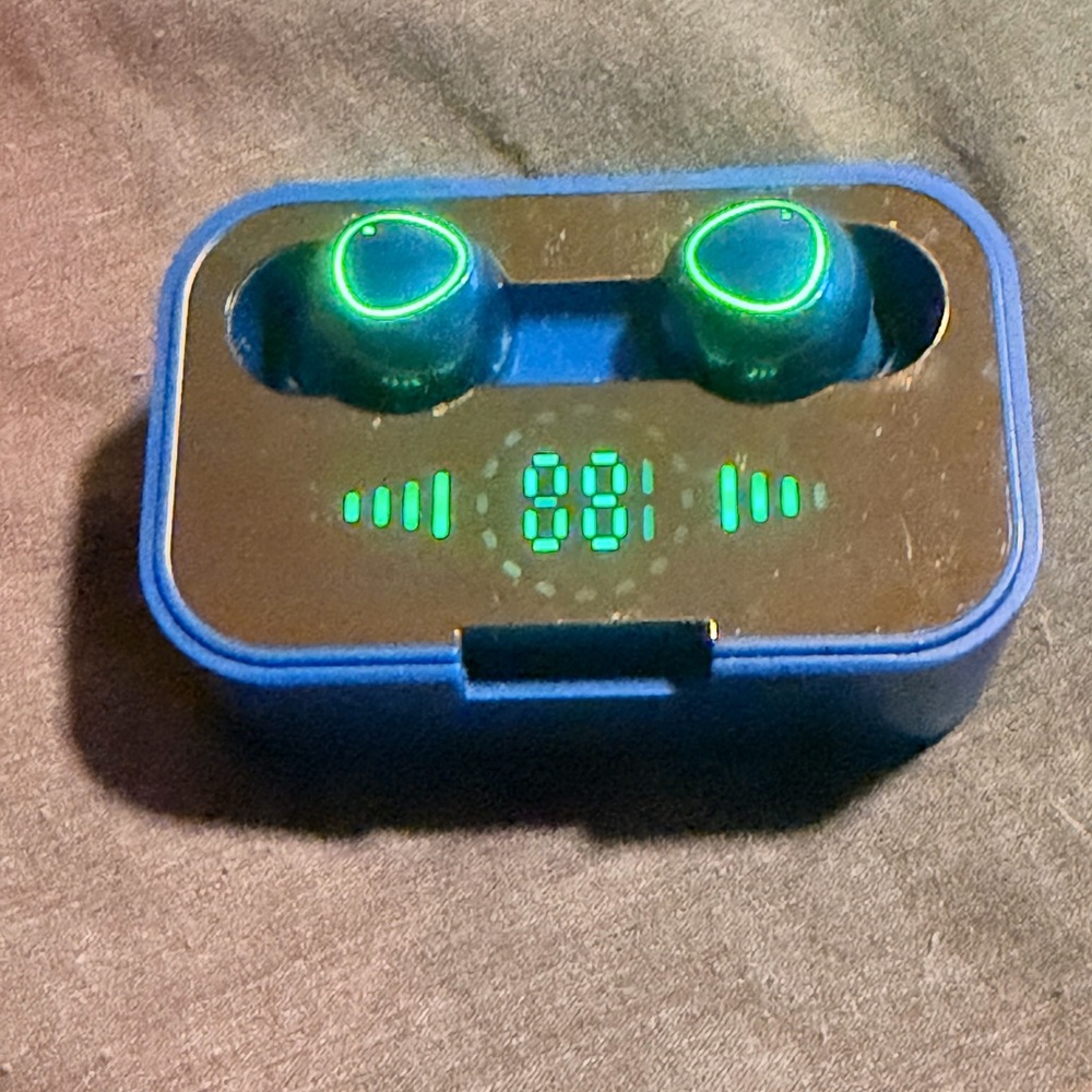 Wireless Blue Earbud Headphones